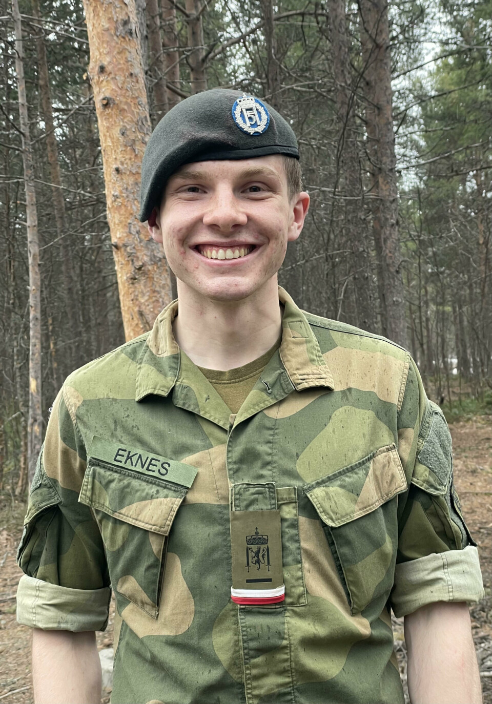 SKRIBENTEN: Elias Eknes er inne til førstegangstjeneste i Trenregimentet Skjold.