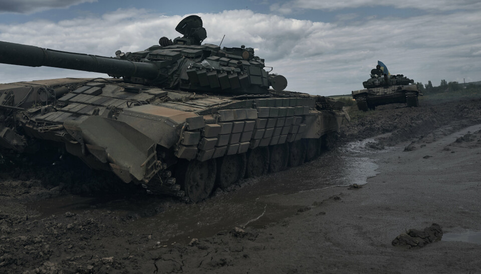 OFFENSIV: Nærmere 40 stridsvogner skal ha deltatt i en ukrainsk offensiv nord for byen Bakhmut fredag.