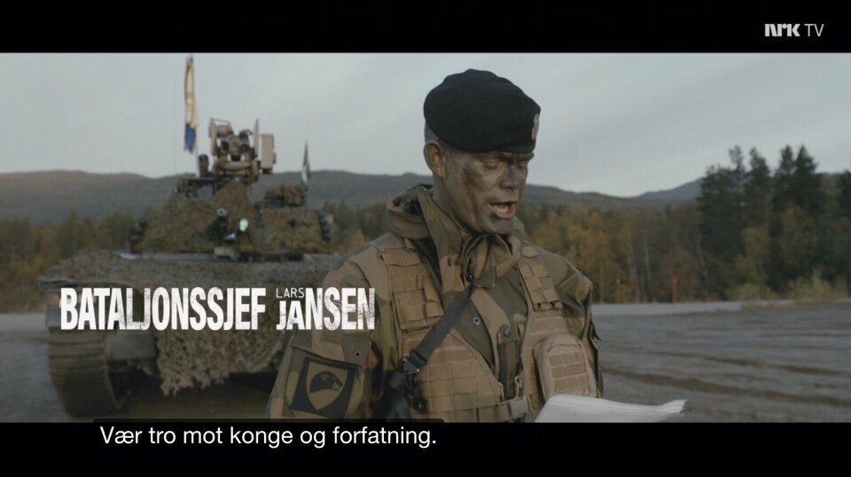 I SEIREN: Oberstløytnant Lars Jansen er bataljonssjef i Panserbataljonen og deltok selv i NRK-serien Klar til strid.
