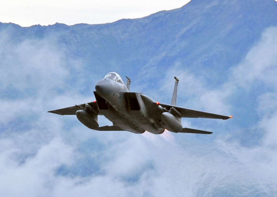 TAKTISK KAMPFLY: Et F-15 tar av fra Elmendorf Air Force Base i Alaska. Illustrasjonsfoto.