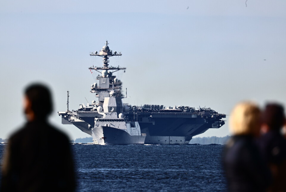 SKREDDERSYDD RUTE: Lostjenesten måtte gå flere runder før de fant en rute både de og fartøyet USS Gerald R. Ford mente var gjennomførbar og trygg gjennom Oslofjorden.