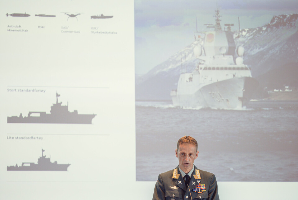 NYE FARTØY: Forsvarssjef Eirik Kristoffersen vil ha nye fregatter, samt store og små standardfartøy.