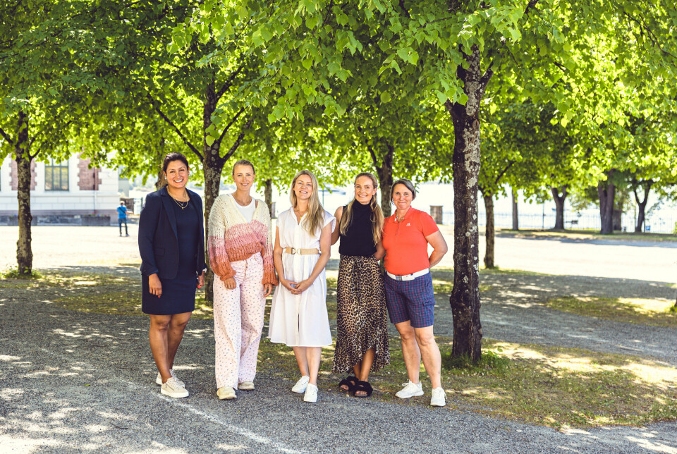 MKN: Styret i militært kvinnelig nettverk (fra venstre) Christina Pilar Grimstad, Matilde Saubrekka, Tina Aimée Saltskår, Amanda Bergh og Renate Arnolda Mosesen