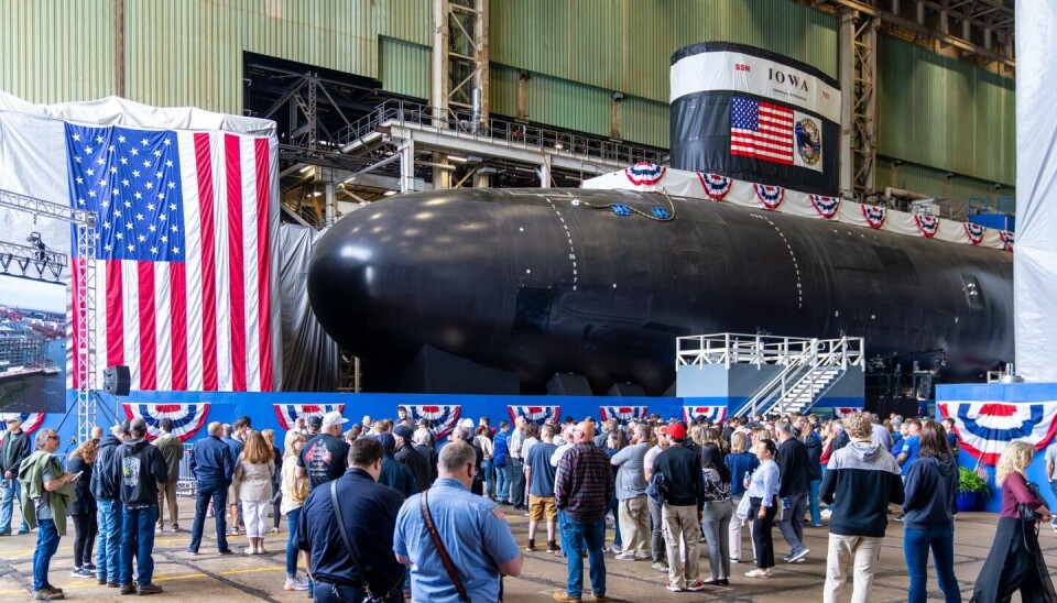 DÅP: SSN 797 ble døpt USS Iowa i delstaten Connecticut.