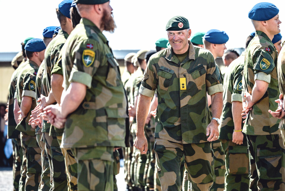 EFP: Det norske bidraget til Natos tilstedeværelse Enhanced Forward Presence roterer denne uken. Bildet er fra en seremoni i forbindelse med en rotasjon i august i fjor, da hærsjef Lars Lervik inspiserte styrkene.