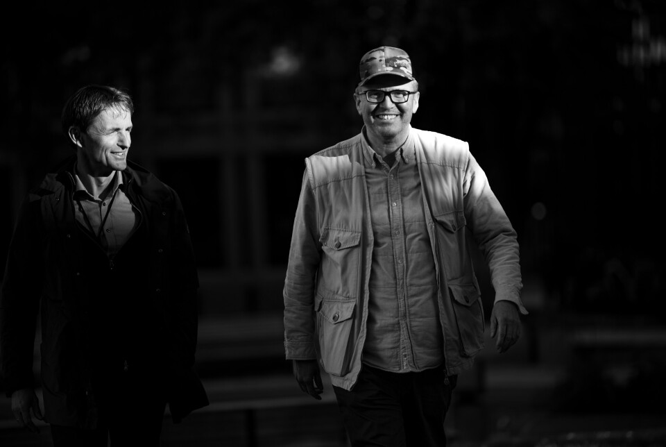 TOSPANN: Frode Kristoffersen og Kjetil Hatlebrekke avbildet i september 2022 i forbindelse med boken Etterretning - fra innsiden av Etterretningstjenesten, oppdragene, menneskene og faget.