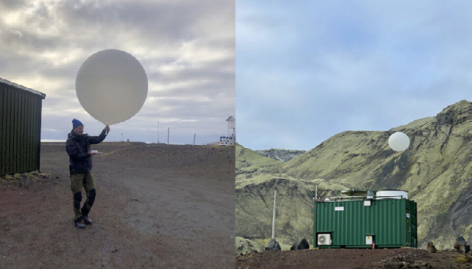 MET PÅ JAN MAYEN: Den automatiske sonden på Jan
Mayen ble forbedret sommeren
2021, ifølge MET. Bildet viser et manuelt slipp
av sonde i anledning
at MET markerte 100
års-dagen for den første offisielle
observasjonen tatt på Jan
Mayen.