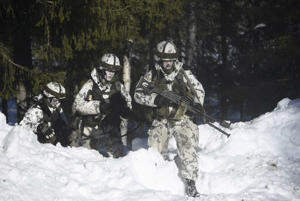 VINTERKRIG: Finske soldater under øvelse Northern Wind i Sverige i 2019.