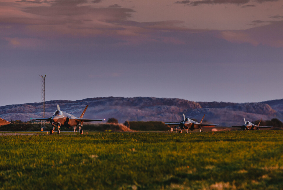 ØRLAND: Tre nye F-35 ble levert på Ørland flystasjon i 2022. Illustrasjonsfoto.