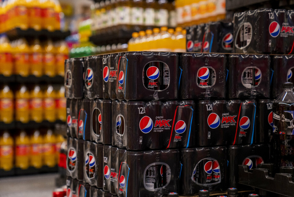 BRUS: Pepsi Max i hyllene på en norsk dagligvarebutikk. Illustrasjonsfoto.