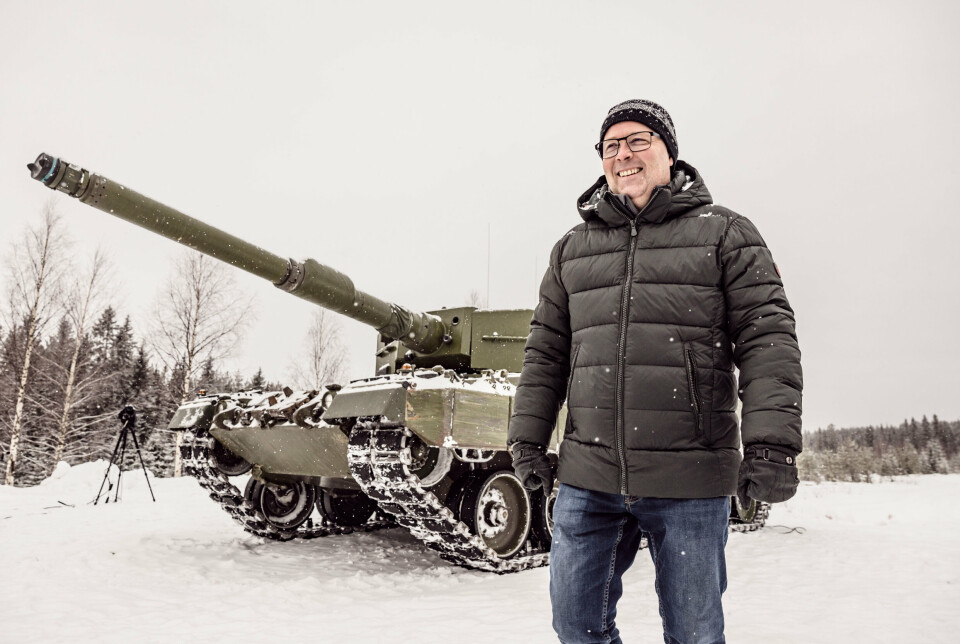 RENA: Bildet er fra pressekonferanse på Rena leir i februar, i kjølvannet av beslutninga om å anskaffe 54 Leopard 2-stridsvogner.