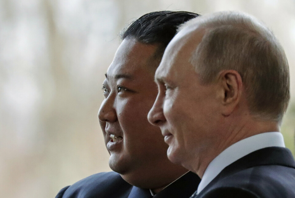 VLADIVOSTOK: Kim Jong-un og Vladimir Putin under et møte i Vladivostok i 2019.