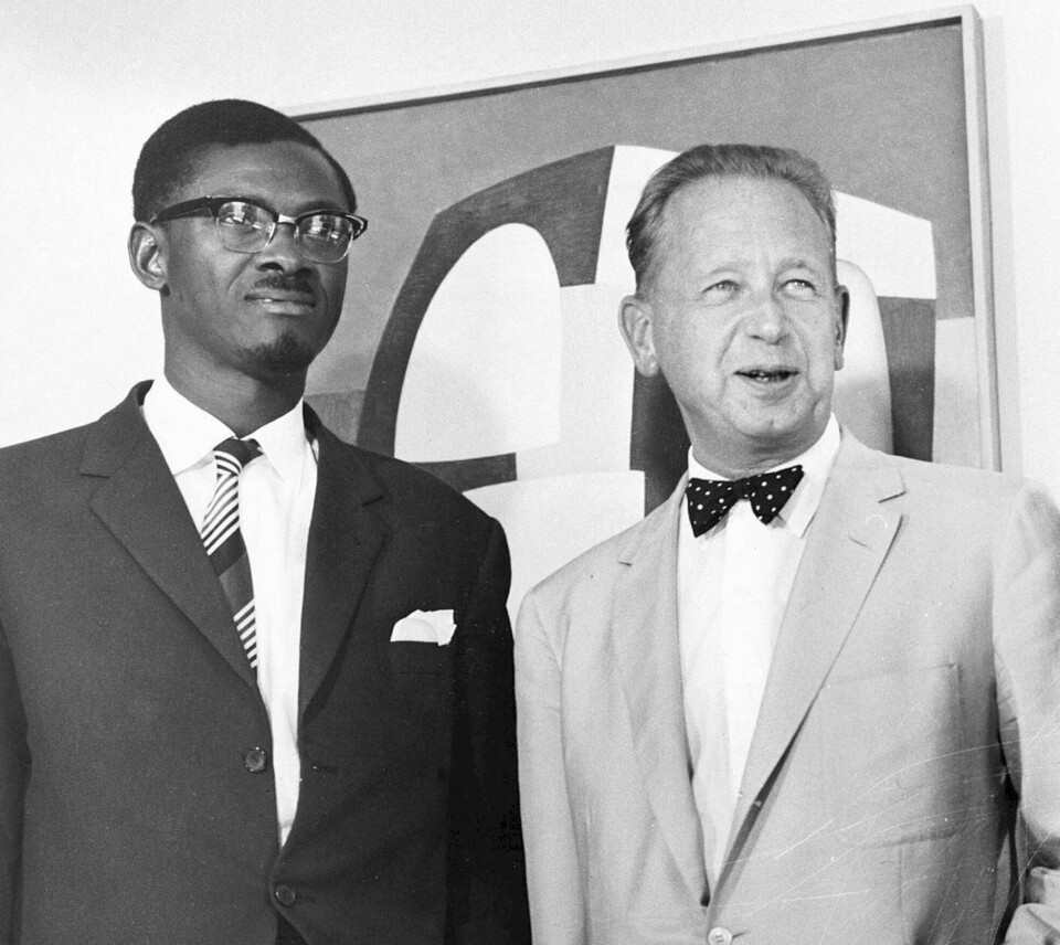 GRADERT: Kongo-statsminister Patrice Lumumba sammen med tidligere generalsekretær i FN Dag Hammarskjöld i 1960.