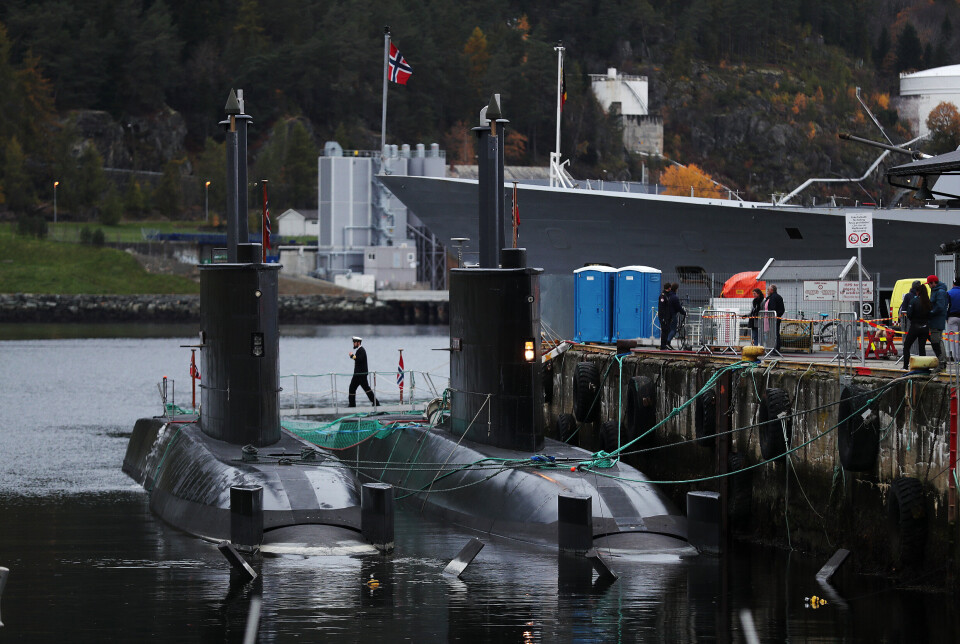 ILLUSTRASJON: De Norske U-båtene KNM Uredd og KNM Utstein i Trondheim havn under øvelse Trident Juncture 2018.