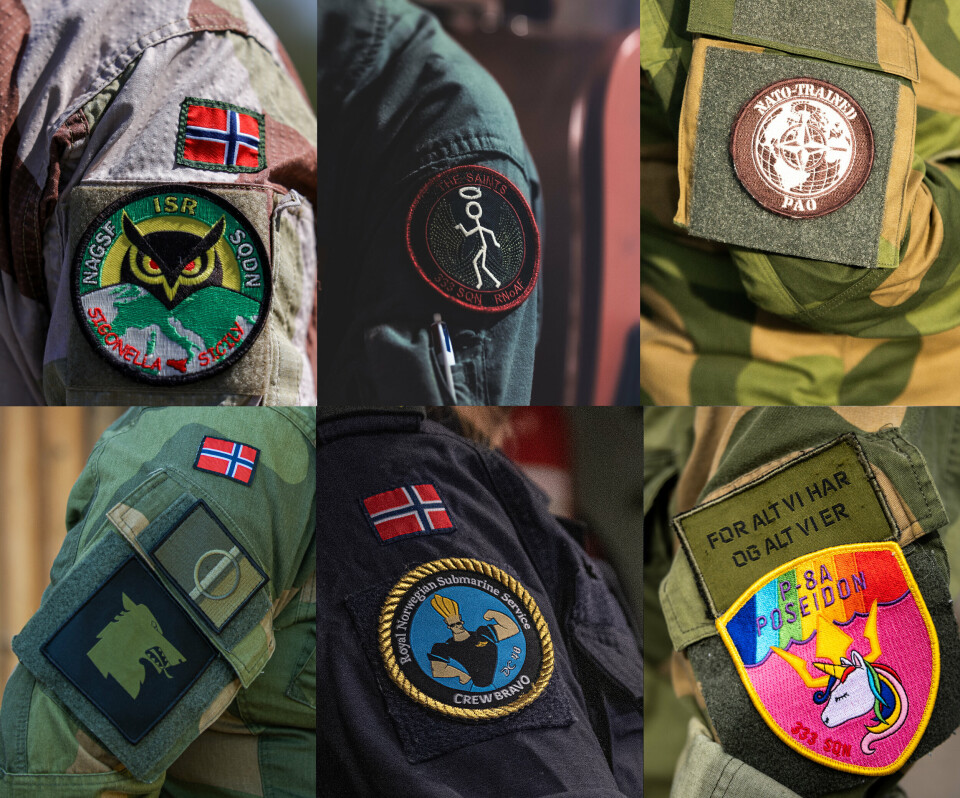 SKAPER DISKUSJON: Det finnes et ukjent antall egenlagde patcher i Forsvaret og svært mange av disse er ikke godkjente, men bæres likevel på uniform. Meningene er mange rundt den sterke tradisjonen.