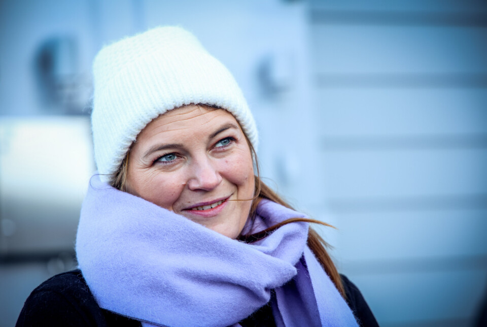 GUDMOR: Cecilie Myrseth (Ap) fiskeri- og havminister før hun døpte skipet.