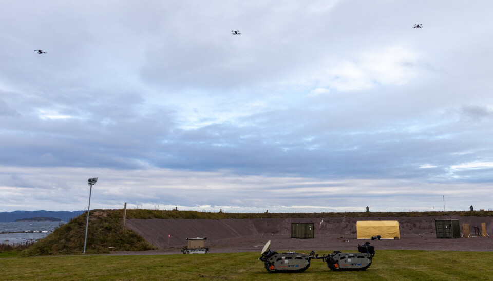 DRONESVERM: FFI stilte blant annet med sin sverm av overvåkningsdroner under eksperimentet på Horten.