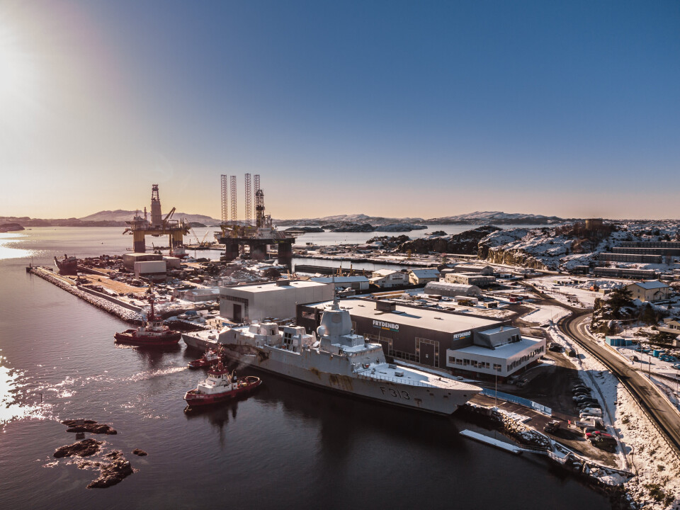 BLE VRAKET: Fratten ble i CCB-basen på Ågotnes til destruering hos Norscrap West på Hanøytangen på andre siden av fjorden.