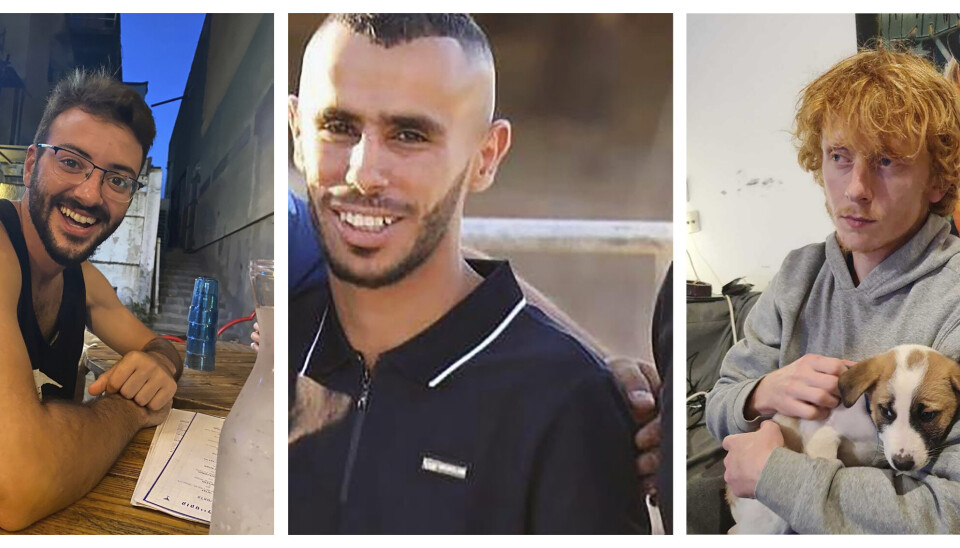 GISLER: De tre israelske mennene som ble drept av israelske soldater på i Gaza by. F.v.: Alon Shamriz, Samer Al-Talalka og Yotam Haim.