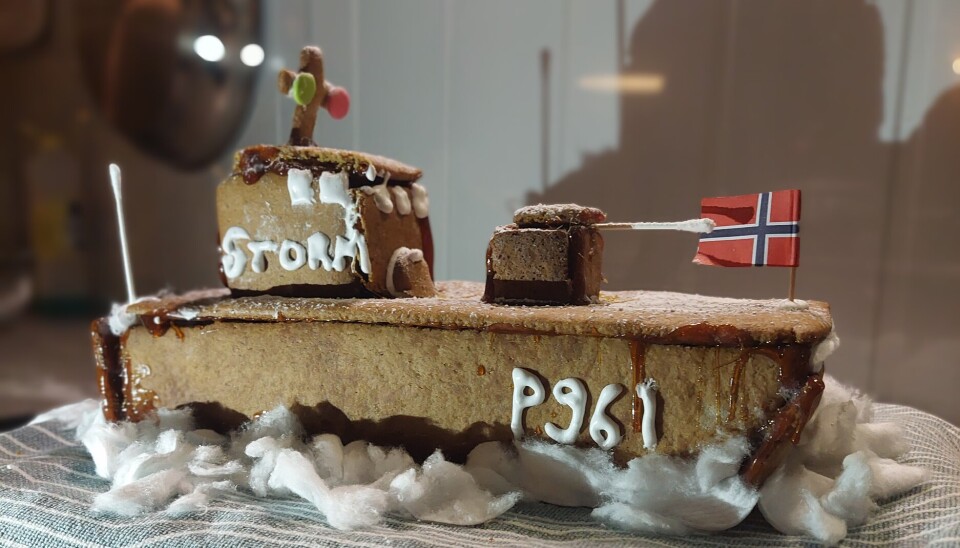 STORM: Det ekte fartøyet deler en del av de samme fargene som denne pepperkakeversjonen.