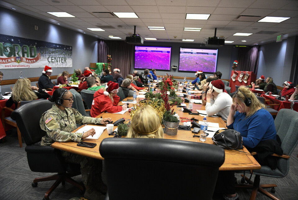 JULESTEMNING: På frivilligsenteret på Peterson Air Force Base i Colorado Springs er det duket for jul.