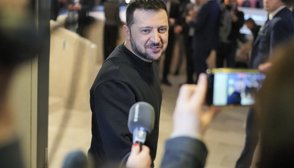 PRESIDENT: Ukrainas president Volodymyr Zelenskyj møtte pressen i sveitsiske Davos i forbindelse med Verdens økonomiske forum tidligere denne uka.