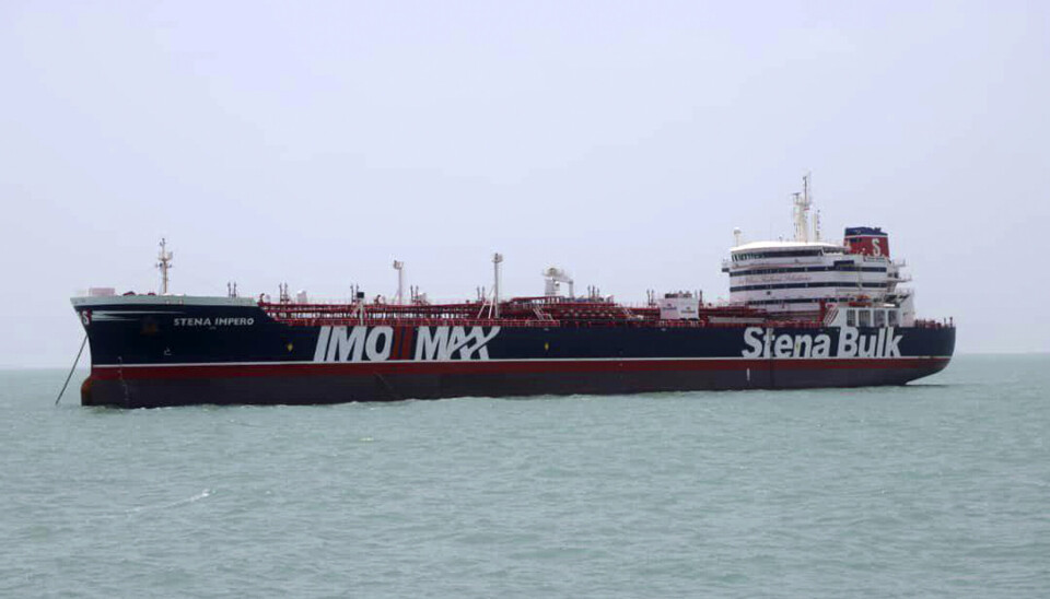 ILLUSTRASJONSFOTO: Bilde av en britisk oljetanker tatt i 2019. Nå har en annen britisk oljeranker blitt truffet av Houthi-rakett.