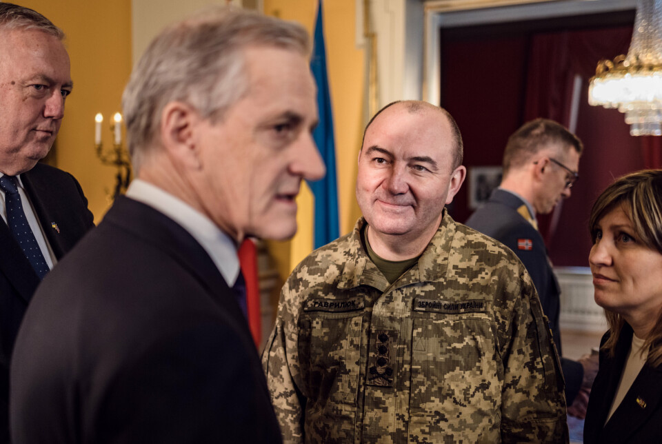 I OSLO: Ukrainas viseforsvarsminister Ivan Havryliuk sammen med statsminister Jonas Gahr Støre.
