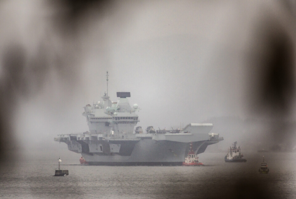 PÅ BESØK: HMS Queen Elizabeth under et besøk i Norge i november 2022.