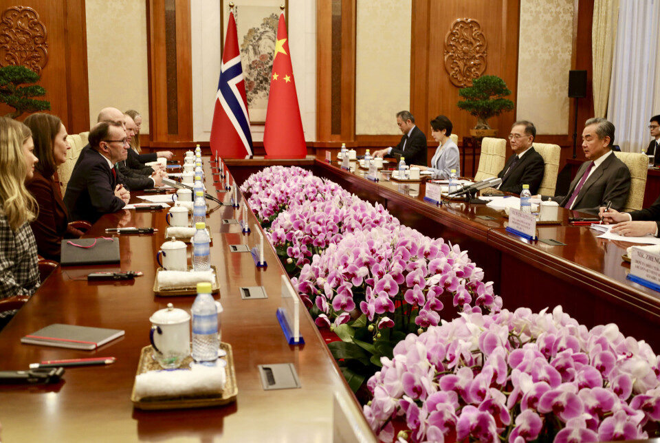 BEIJING: Utenriksminister Espen Barth Eide (Ap) i møte med Kinas utenriksminister Wang Yi i Beijing mandag.
