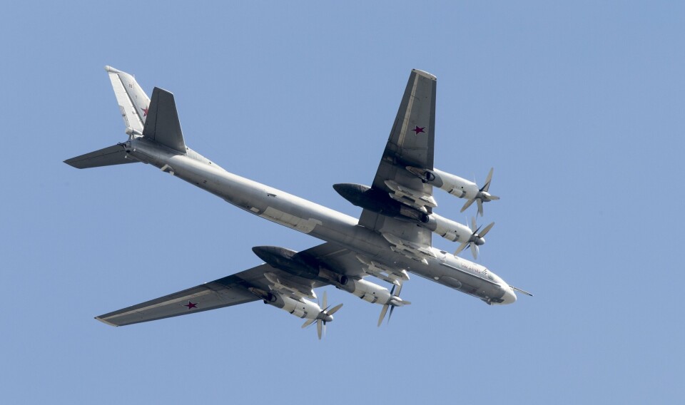 OBSERVERT: Et russisk Tu-95 strategisk bombefly. Bildet er tatt i en annen sammenheng fra 2016.