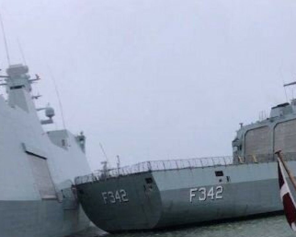 Dansk fregatt slet seg løs