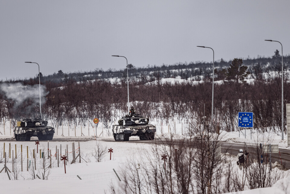 FINNMARKSØVELSE: Under Nordic Response i fjor øvde Nato-styrker på Finnmarksvidda, men langt unna grensa til Russland. Bildet er fra grensekryssing mellom Finland og Norge.