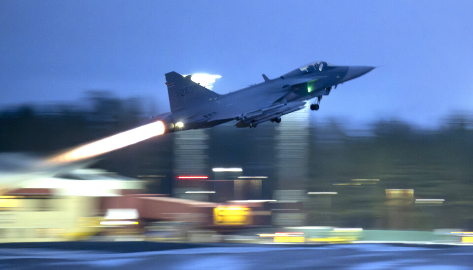 SKAL OVERVÅKE: Sverige setter inn kampflyet Jas Gripen som sitt første bidrag til et felles Nato-oppdrag