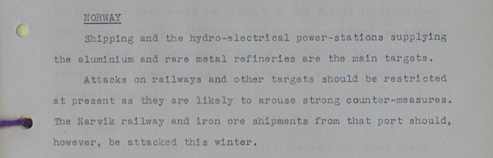 Planar for Noreg. Dette var kva britane tenkte om operasjonar i Noreg seint i 1941, med Provatoroff si avreise ville SOE òg få til operasjonar i Finnmark, som den gong låg utanfor rekkevidde.