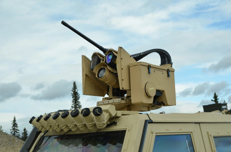 1,2 MILLIARDER: Sverige og Finland vil få Protector RWS, et fjernvåpensystem av Kongsberg Defence Systems, fra 2025 av. Protector RWS, et fjernvåpensystem av Kongsberg Defence Systems.
