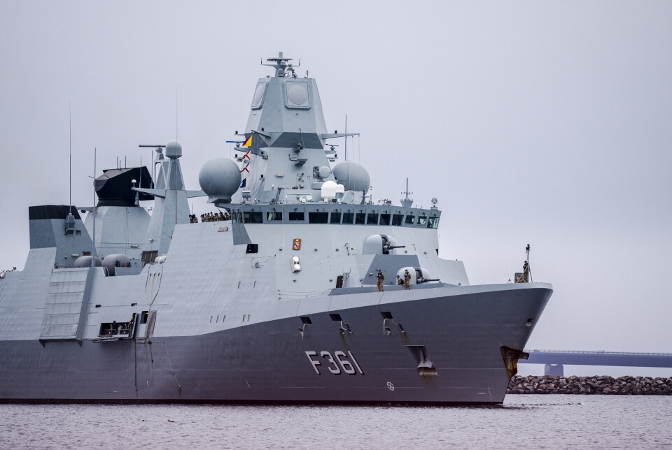 SVIKT: Den danske fregatten Iver Huitfeldt seila frå Korsør, Danmark, 29. januar i år og sette kursen mot Raudehavet. Der fekk fregatten problemar med radaren og defekt ammunisjon under eit årak. Den 4. april var fregatten attende i Danmark.