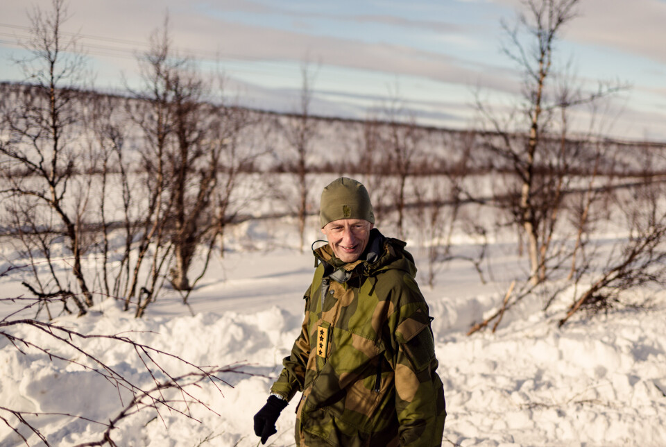 I NORD: Forsvarssjef Eirik Kristoffersen på Finnmarksvidda under Nordic Response i fjor vinter.