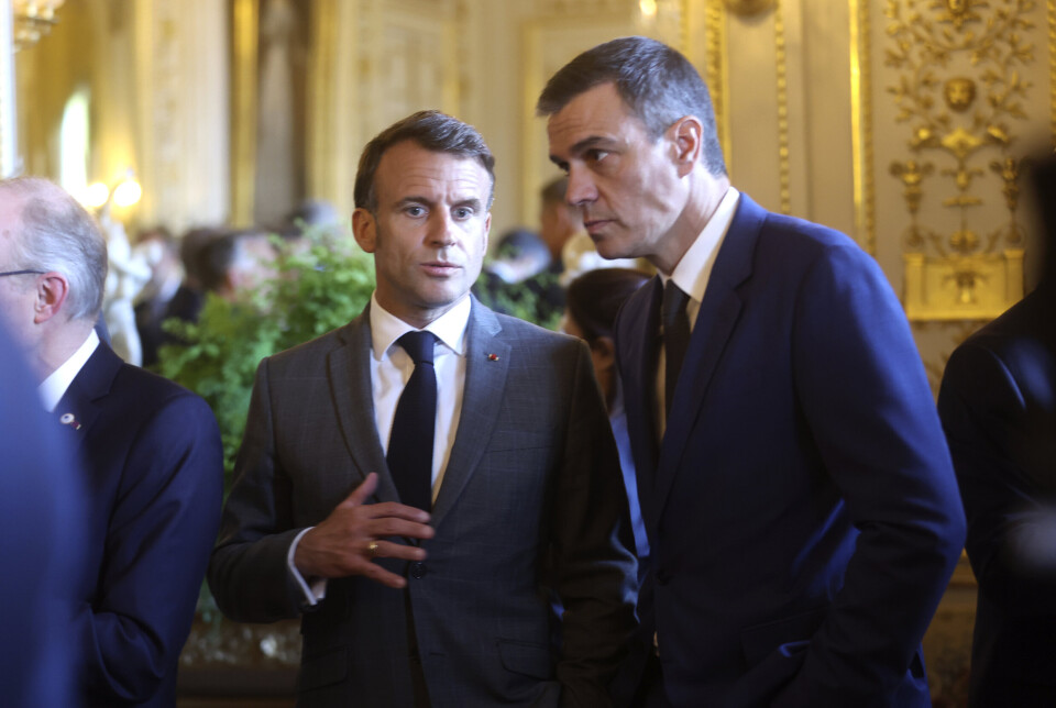 TOPPMØTE: Frankrikes president Emmanuel Macron (t.v.) sammen med Spanias statsminister Pedro Sanchez er blant lederne som deltar på EU-toppmøtet.