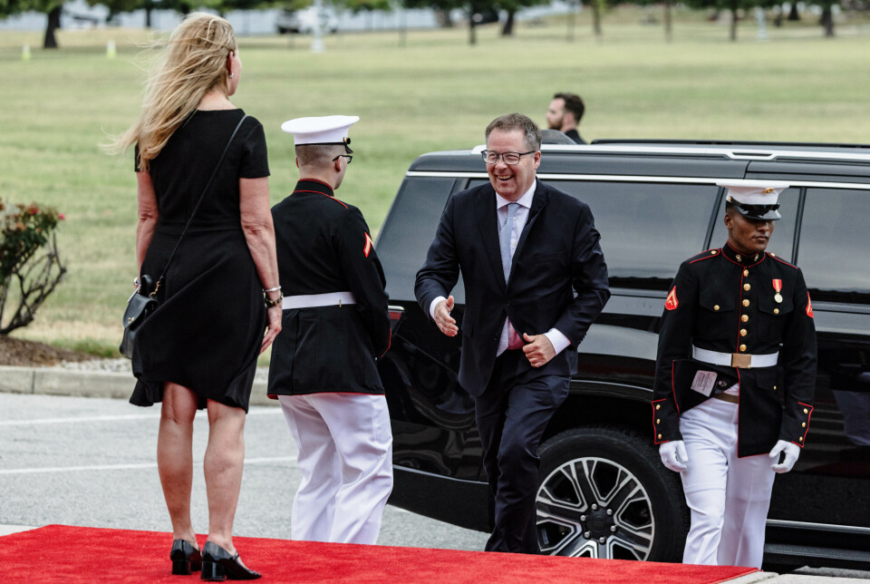 PÅ TUR: Forsvarsminister Bjørn Arild Gram (Sp) under en reise til USA i sommer.
