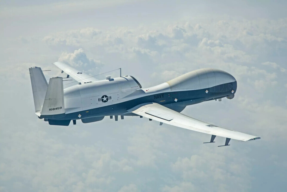 LANGTREKKENDE DRONE: MQ-4C Triton er en av kandidatene for maritim overvåkningsdrone i Norge.