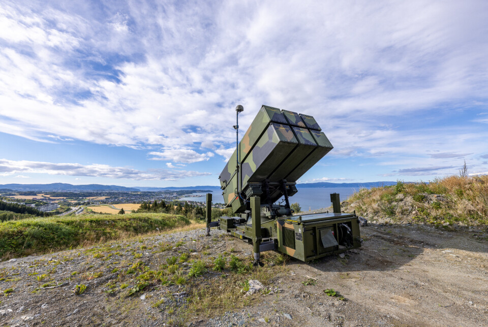 TRONDHEIM-SKYLINE: Dette utskytningssytemet fra Nasams beskytter Trondheim i en øvelse.