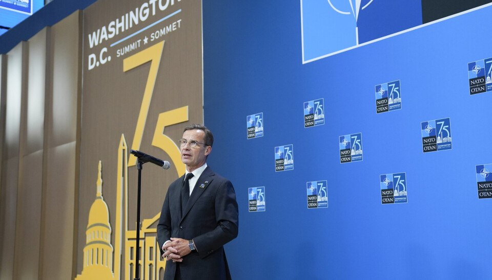 TOPPMØTE: Sveriges statsminister Ulf Kristersson under et Nato-toppmøte i USA i sommer.