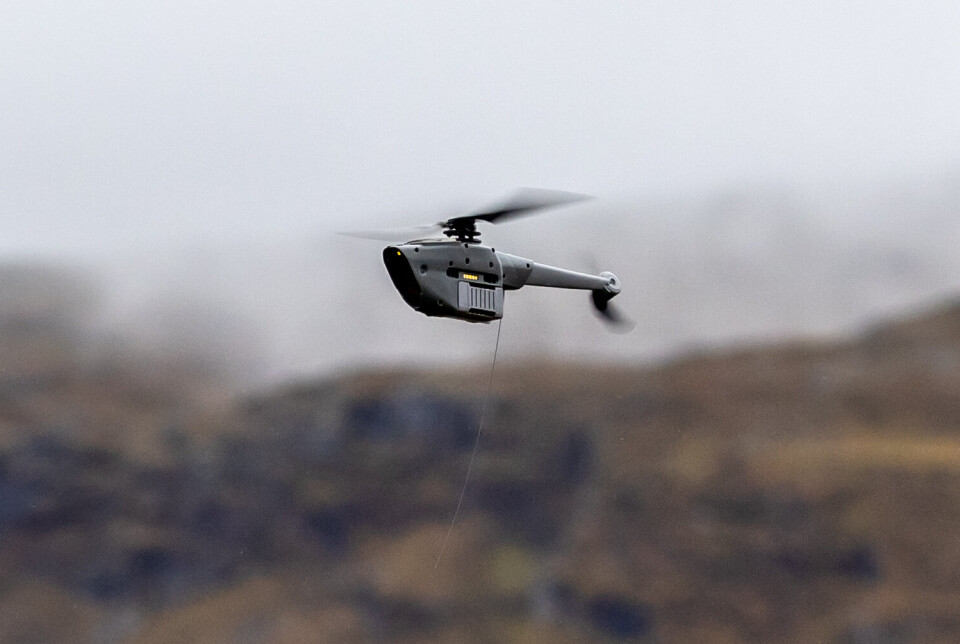 DRONE: Nanodronen Black Hornet 4 er norskprodusert og kan brukes til overvåkning og rekognosering for bakketropper.