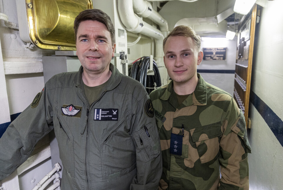 MELLOMLEDD: Oberstløytnant Karl Espen Galguften og kaptein Nicolai Myrbakk fungerer som mellomledd mellom Harry S. Truman og det norske Luftforsvaret.