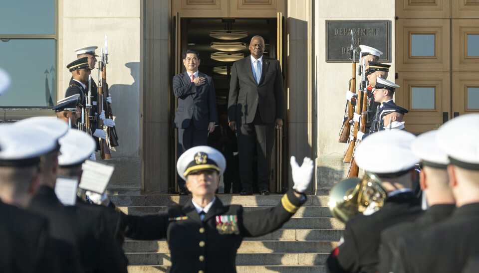 PENTAGON: Den amerikanske forsvarsministeren Lloyd Austin ønsket sin sørkoreanske motpart Kim Yong-hyun velkommen til det amerikanske forsvarsdepartementet Pentagon onsdag 30. oktober.