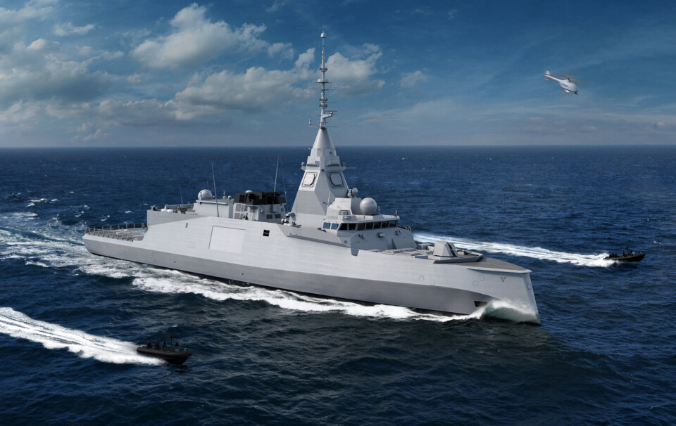 KAN BLI NORSK: Franske Naval Group vil bygge denne FDI-fregatten til Norge.