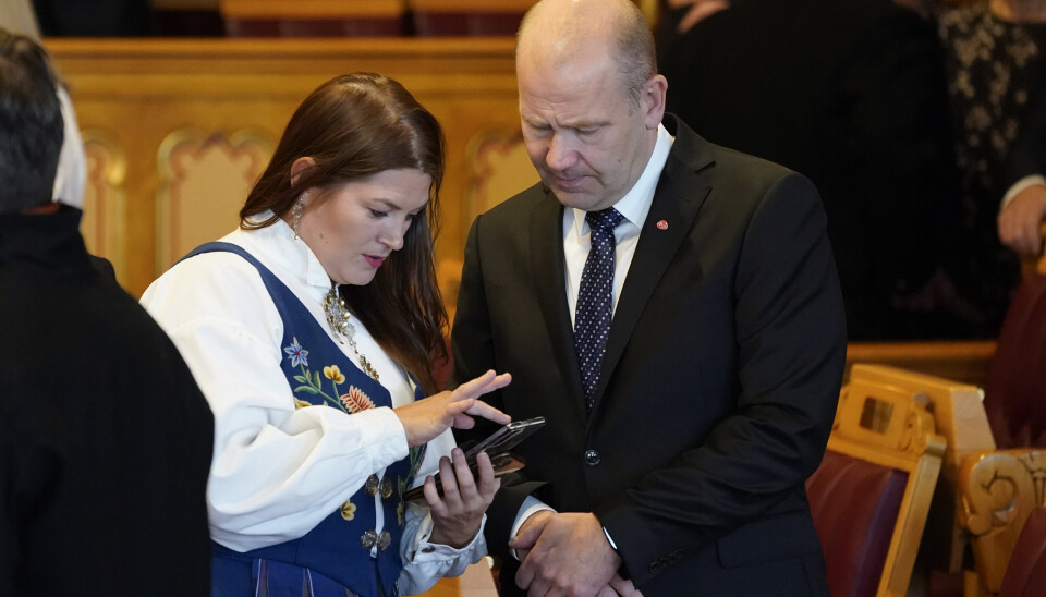 Stortingsrepresentant Nils-Ole Foshaug (Ap) sammen næringsminister Cecilie Terese Myrseth (Ap) ved en tidligere anledning .
Foto: Torstein Bøe / NTB