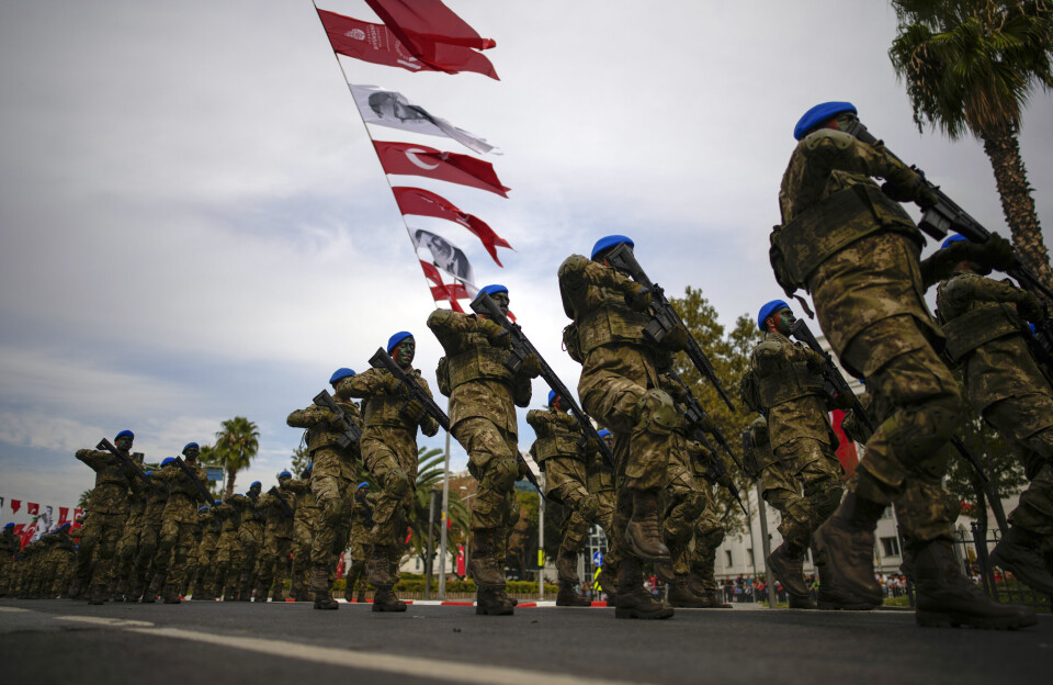 TYRKIA: Soldater fra den tyrkiske hæren under en parade i Istanbul, 29. oktober 2023.