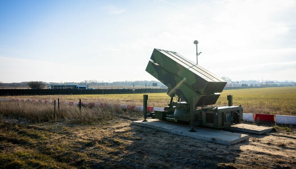PÅ PLASS: Her er det norske luftvernet Nasams på plass i polen.